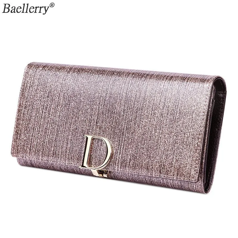 

2019 Fashion Genuine Leather Wallet Women Luxury Shining Leather Wallets Female Clutch Bag Ladies Cowhide Coin Purse Card Wallet
