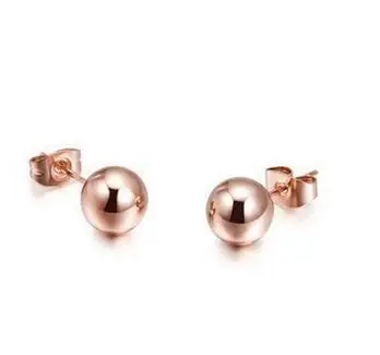 

Genuine 925 sterling silver earring 5mm round ball stud earring rose gold-color 2017 romantic cute jewelry for women dropship