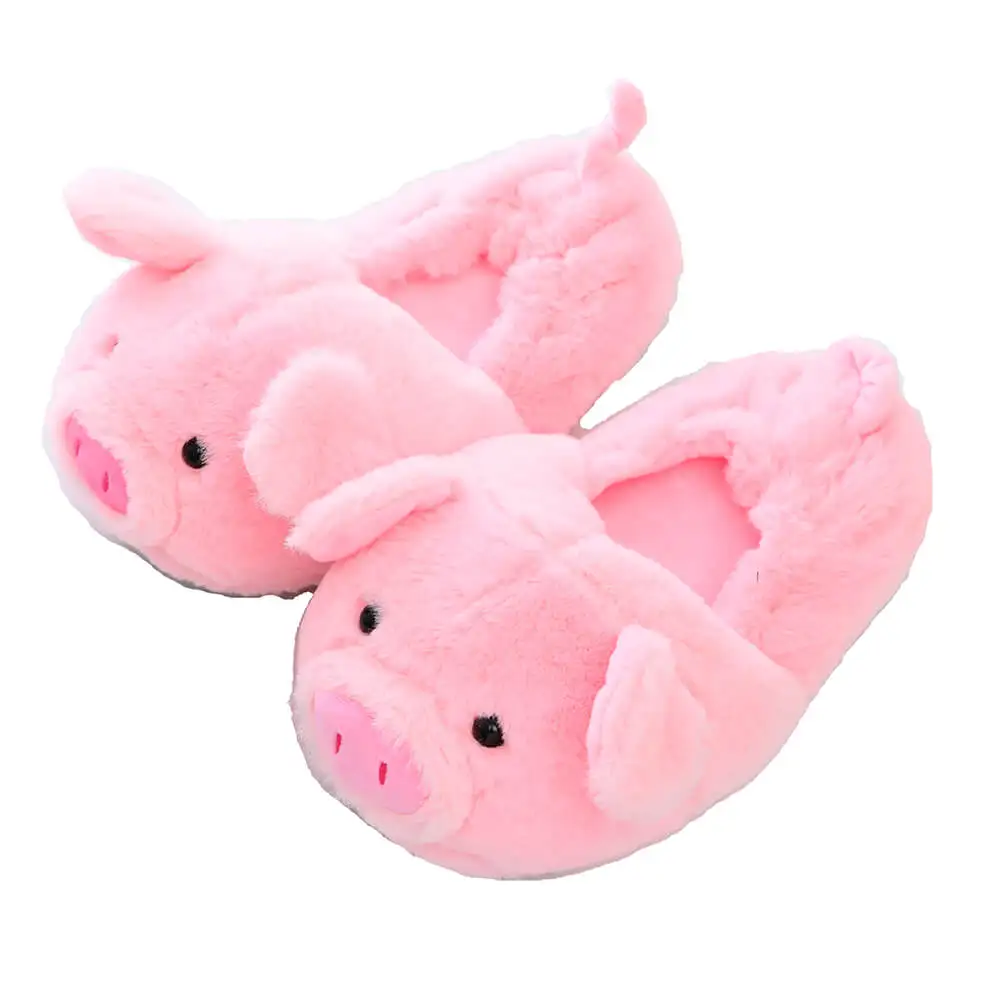 Millffy large size plush comfort code couple Pack heel pink pig slippers ins style cute pig cotton slippers couple  home shoes 