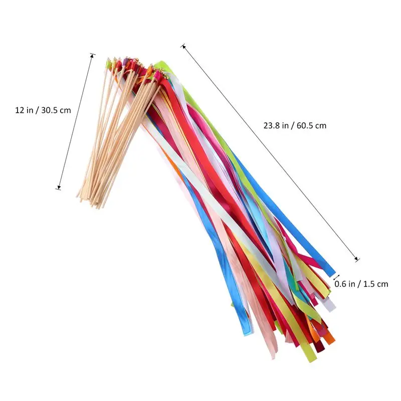 30 шт. Ленточные палочки с колокольчиком, мягкие палочки для феи, палочки для свадьбы, праздника