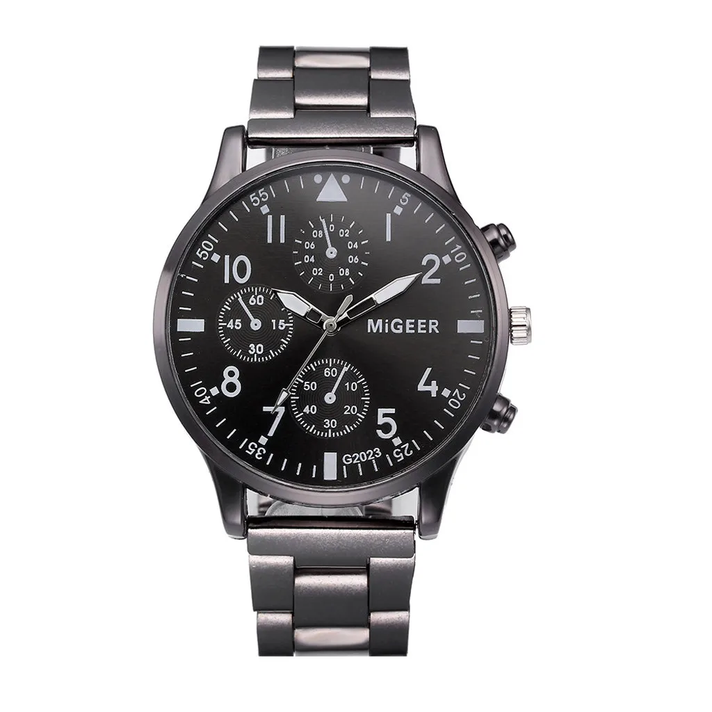 

Fashion Man Crystal Stainless Steel Analog Quartz Wrist Watch Erkek Kol Saati Reloj Hombre Horloges Mannen