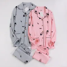 Парные хлопковые Пижамные комплекты, Новинка осени, одежда для сна для мужчин и женщин, длинный рукав, длинные штаны, костюм из 2 предметов, повседневная одежда для сна, Пижама для мужчин