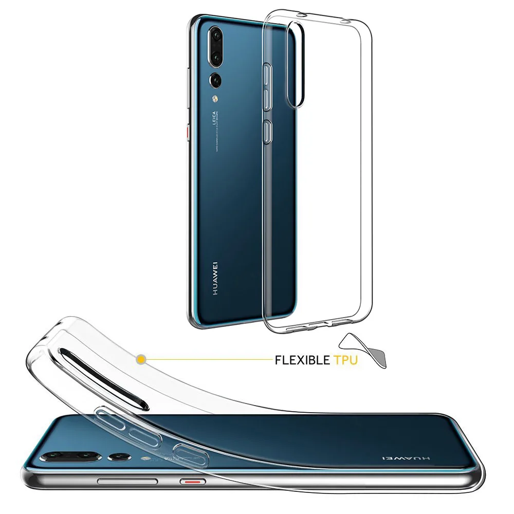 

Ultra Thin Soft Silicone Clear Transparent Case for Huawei P30 Mate 20 Pro P20 Lite iPhone 11 Pro XS Max X 7 8 Full Body Cover