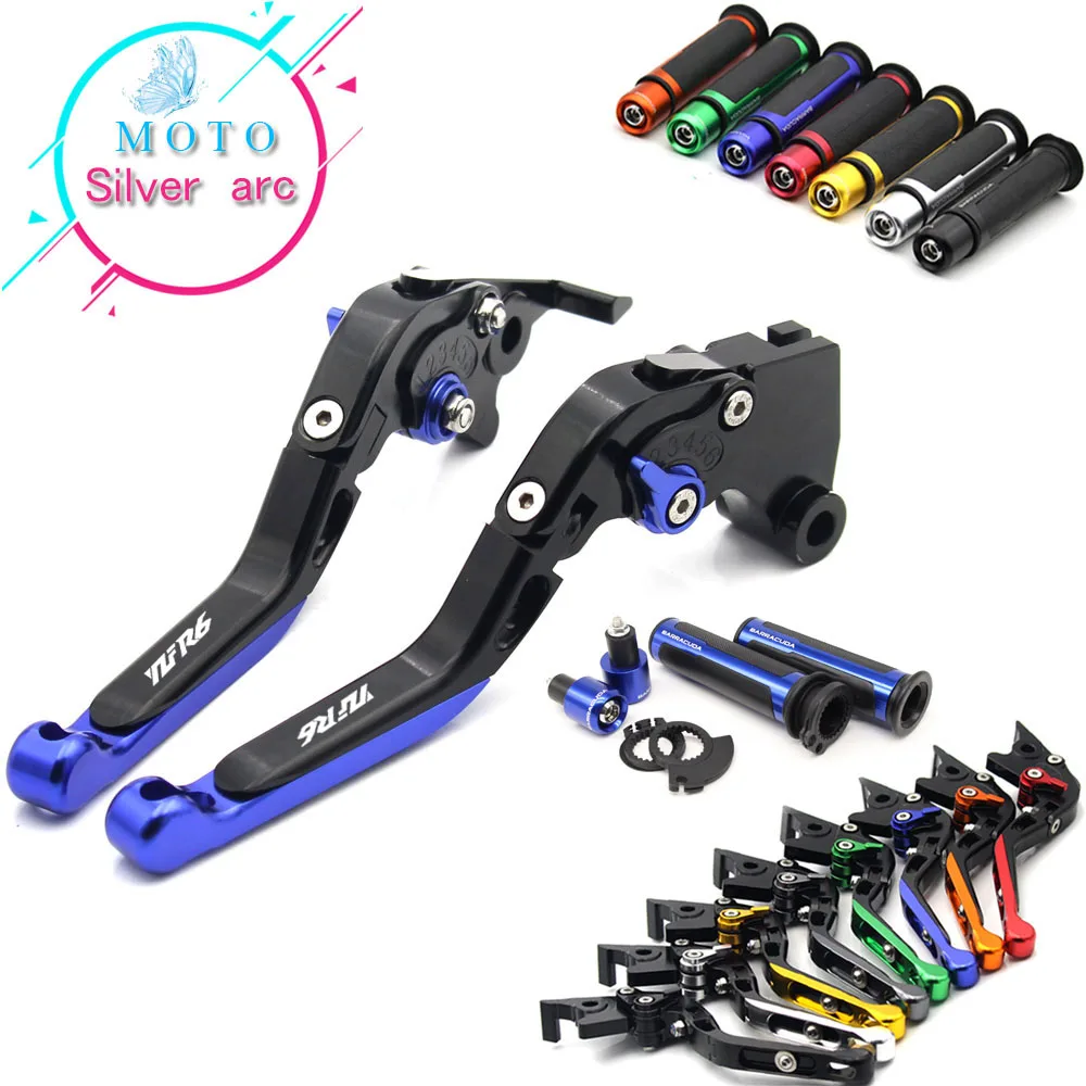 

New Combo CNC handle sets+Foldable Adjustable Brake Clutch Lever For YAMAHA YZF R6 1999-2004 2003 2002 2000 2001