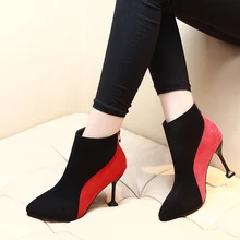2018 Women Thin Heel Ankle Boots Mixed Color Autumn Winter Fashion Pointed Toe Sexy High Heels Short Boots Woman Shoes CH-B0099 2018 Women Thin Heel Ankle Boots Mixed Color Autumn Winter Fashion Pointed Toe Sexy High Heels Short Boots Woman Shoes CH-B0099