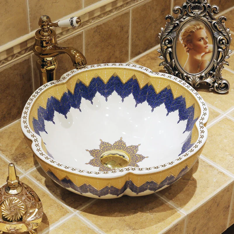 

Mediterranean stage basin family use circular stage lavabo American stage basin porcelain round sink