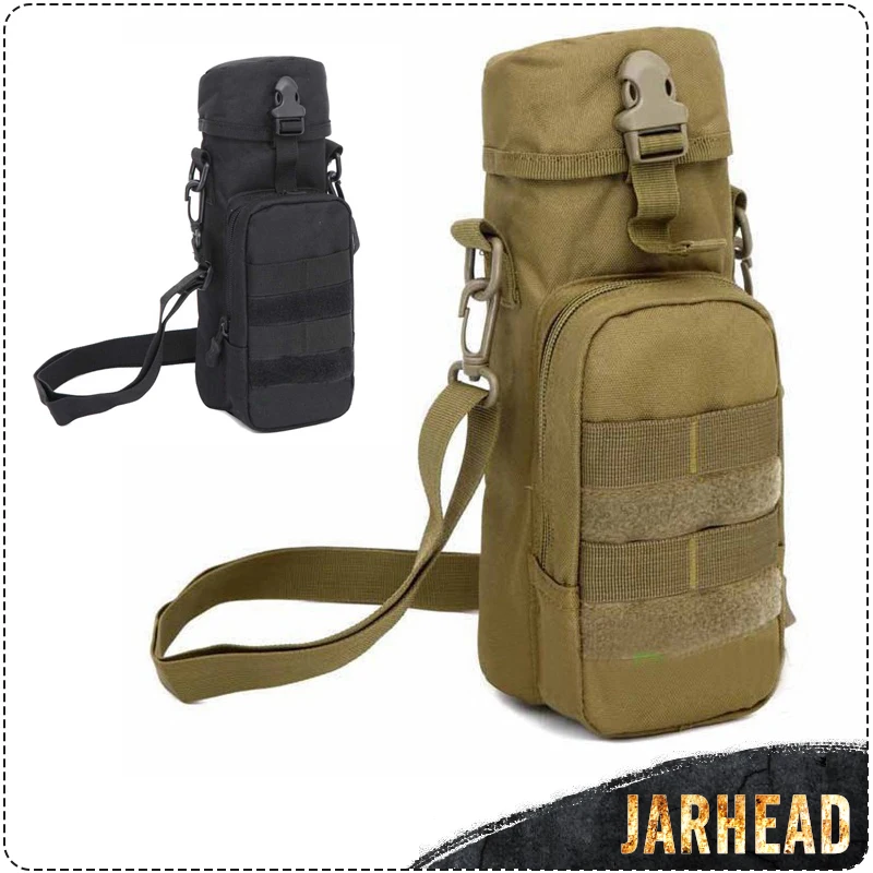 

Tactical Water Bottle Pouch MOLLE Outdoor Sports Big Kettle Bag Nylon Multifunctional Riding Hunting Bicycle Kettle Bag