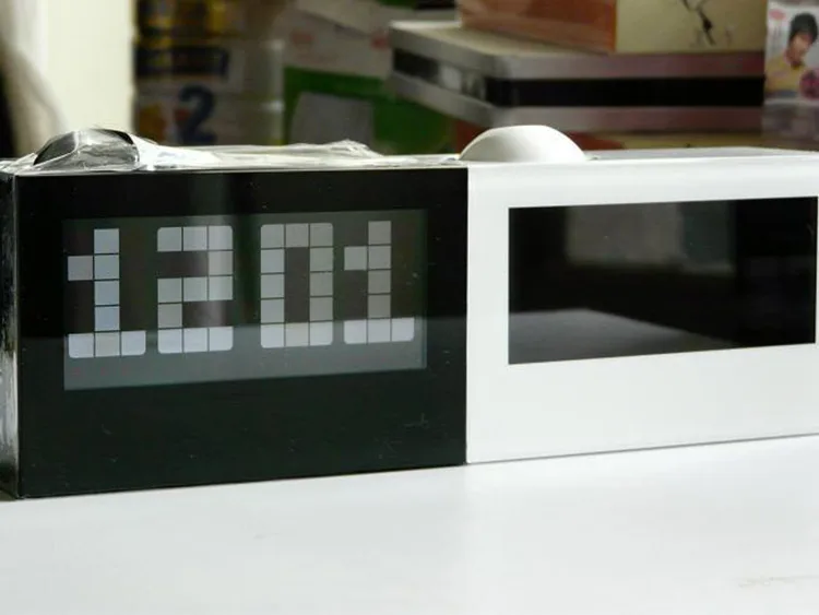 Светодиодный большой экран модный светодиодный Будильник проекционные часы Календарь ремень термометр часы