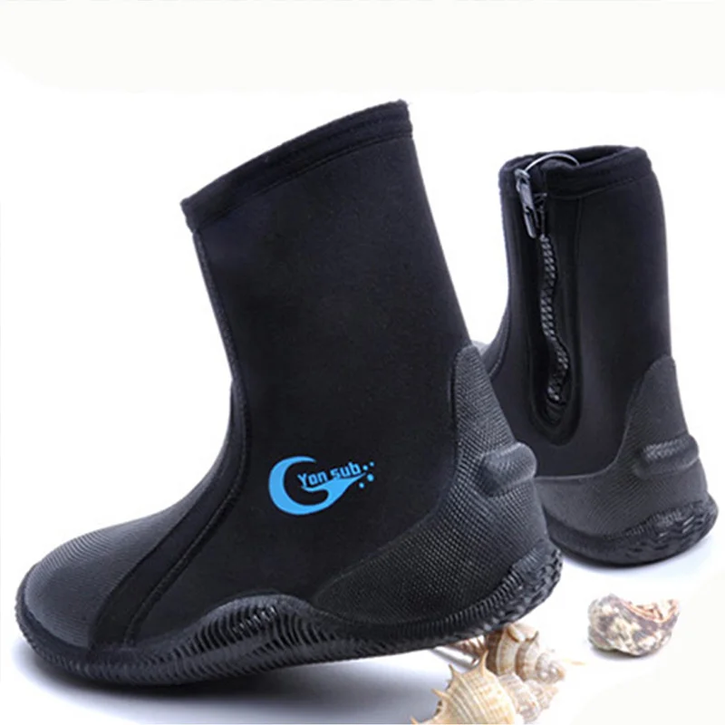 5MM Anti-slip Diving Boots Neoprene Scuba Diving Shoes High Upper Warm Beach Swimming Shoes Fins Fishing Accessories