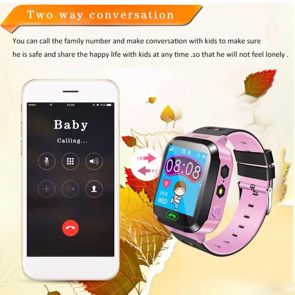 

Children Kids Study Play Digital Wrist Phone Watch Touch Screen Outdoor Tracker Position SOS Smart Two Way Conversation Watch