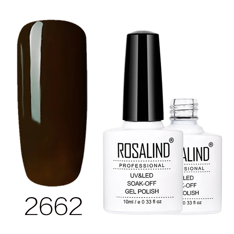 Гель ROSALIND, 1 S, кофейный цвет, серия, Гель-лак для ногтей, высокое качество, 10 мл, дизайн ногтей, замачиваемый, УФ Полупостоянный Гель-лак - Цвет: RD2662