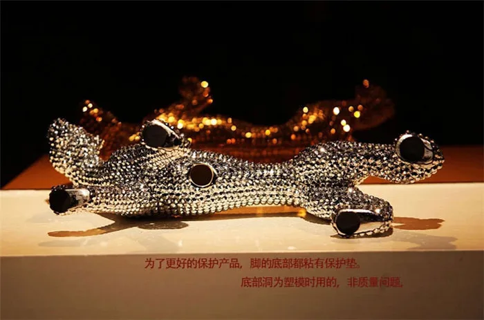 Креативная ручная работа, инкрустированная бриллиантами современная керамическая статуэтка леопарда, керамическая статуэтка для украшения дома, Керамическая скульптура животного
