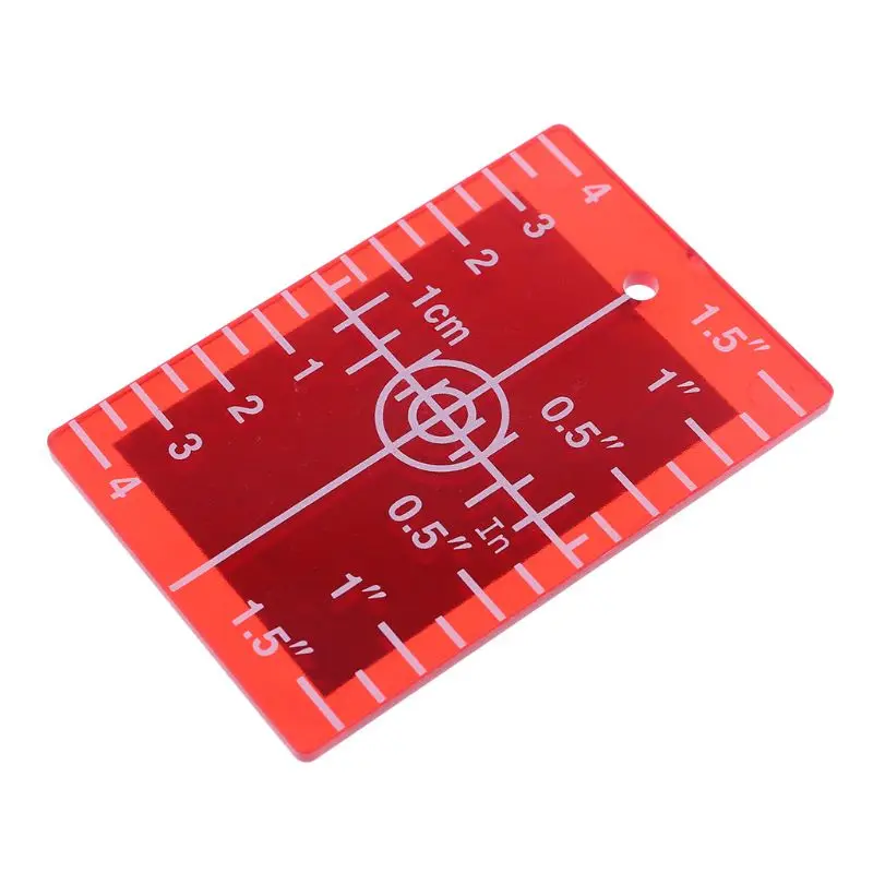 1 шт. Лазерная пластина для карты дюйма/см для зеленого и красного лазерного уровня пластина L29K - Цвет: Красный