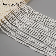 Lucia artigianato 3 yards/lot Bianco Hollow Tessuto di Pizzo di Cotone Trim Nastri Copricapo Cucito FAI DA TE Decorazione Dell'indumento Accessorio N0401