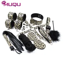 Leopard fetish slave Bondage restraints set adult game set leather mouth gag hand cuffs bdsm bondage adult sex toys for couples bondage restraints sex toy pu leather locking waist thigh bondage adult games slave fetish sex game bdsm sex product for couples