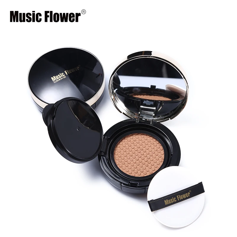 

4 Color Music Flower Brand New Matte Moisturizer Cushion BB Cream Palette Natural Face Base Concealer Pores Bronzer Contour