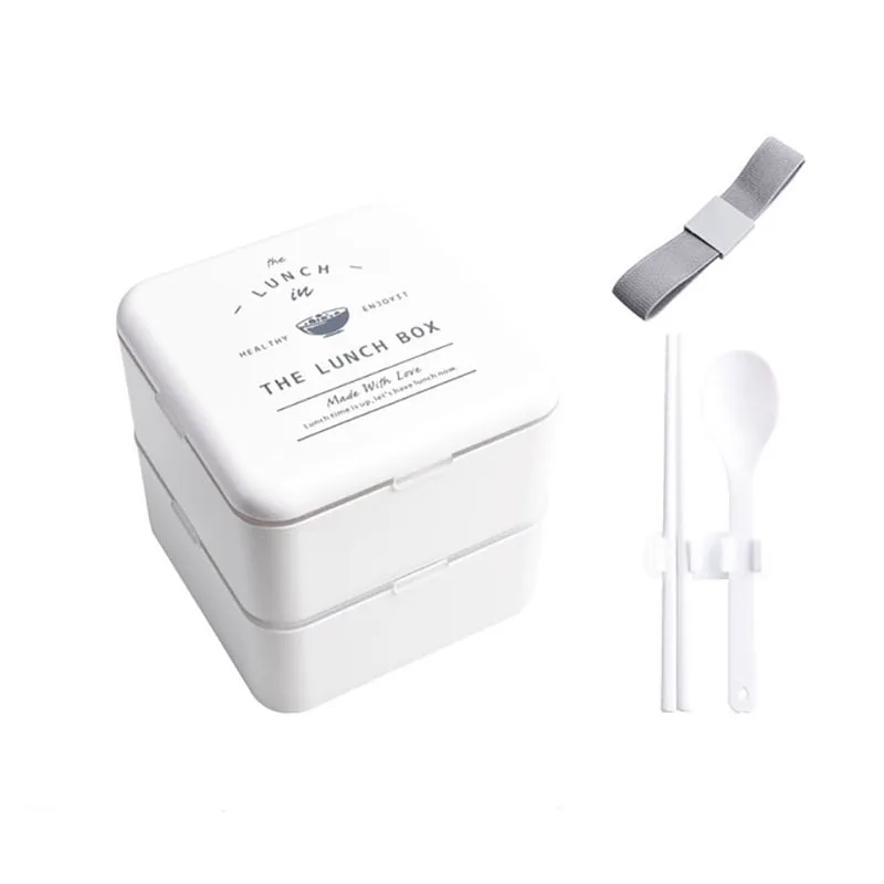 THE LUNCH BOX Ланч-бокс квадратный 2 слоя Портативный Bento box изысканный узор Герметичный пищевой контейнер для пикника студенческий офис Рабочий письмо - Цвет: THE LUNCH BOX
