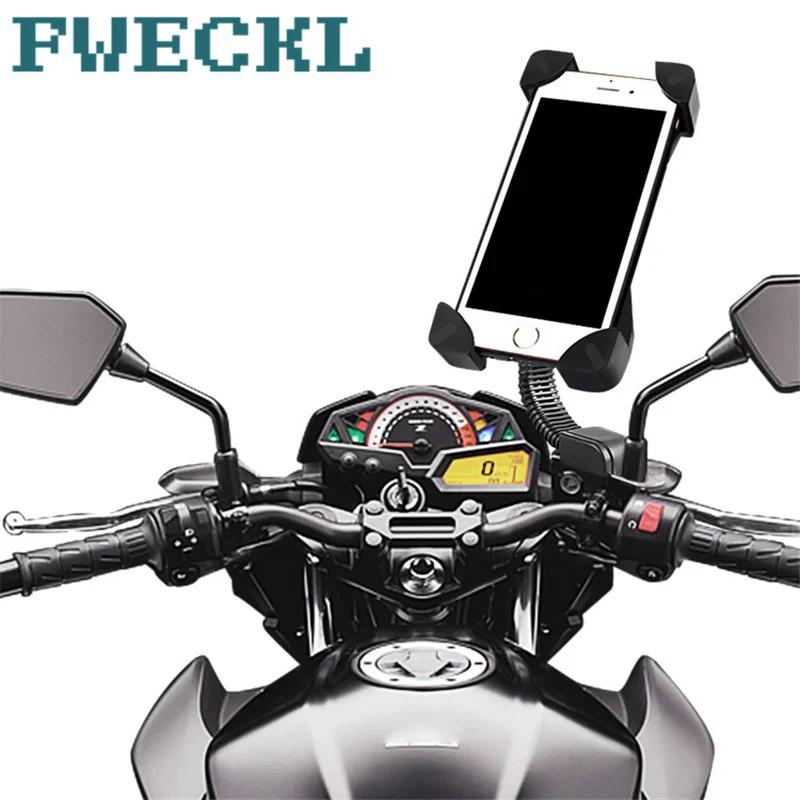 

Universal Bicycle Motorcycle Phone Holder 3.5-7 " Navigation Clip Stand For iPhone X XS Max 6 6s 7 8 Plus Road GPS Phone Holder