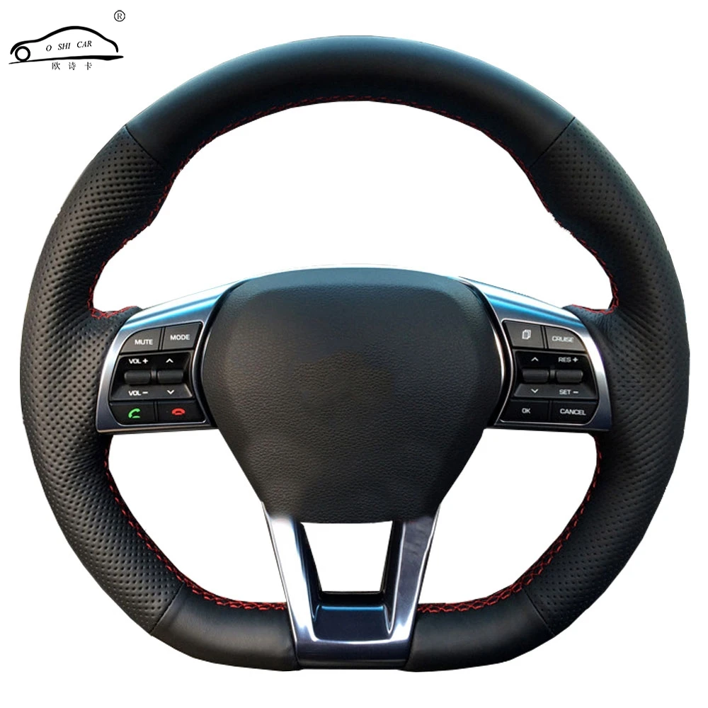 Genuine Leather car steering wheel Cover for Hyundai Sonata 9 2015 2016