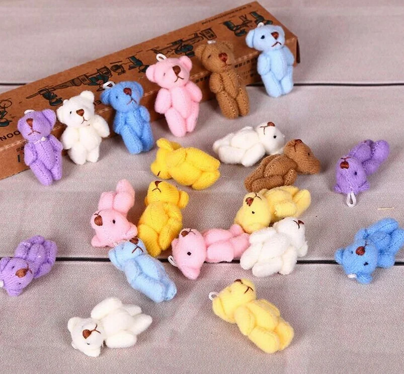 

Little Mini Cute 6Colors 3CM Joint Bear Stuffed Plush TOY DOLL ; Bear Plush TOY Garments , Hair Decor Plush DOLL Accessories TOY