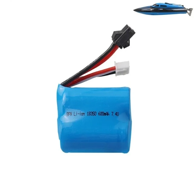 

7.4v(3.7v * 2) 600mAh 15C Li-ion battery for TK H100 H102 S2 High speed remote control RC boat 18350 7.4 v battery