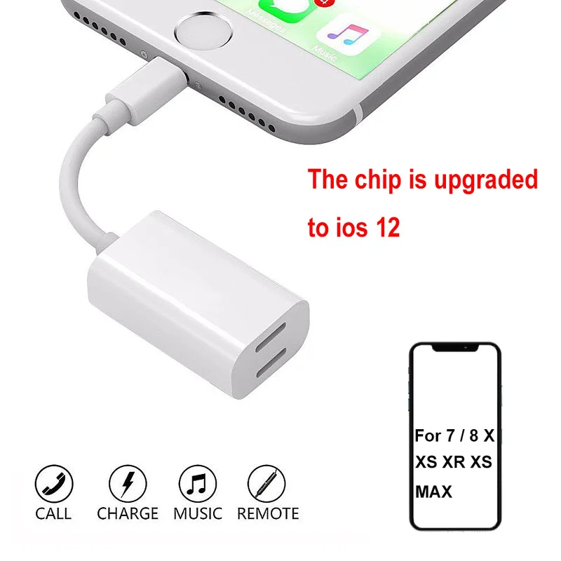 Рожденный Для iPhone XS XR MAX splitter 2 в 1 для двойной молнии зарядный кабель поддержка