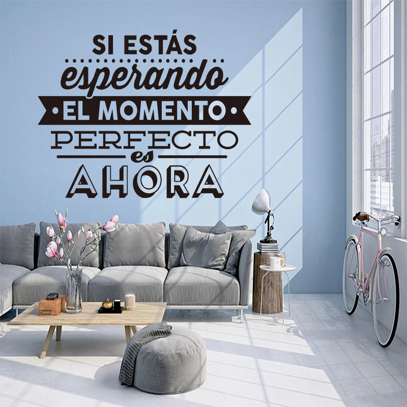 

Spanish The Perfect Moment is Now Vinyl Wall Sticker Removable Decals Mural Wall Art for Living Room Home Decor House Decoration