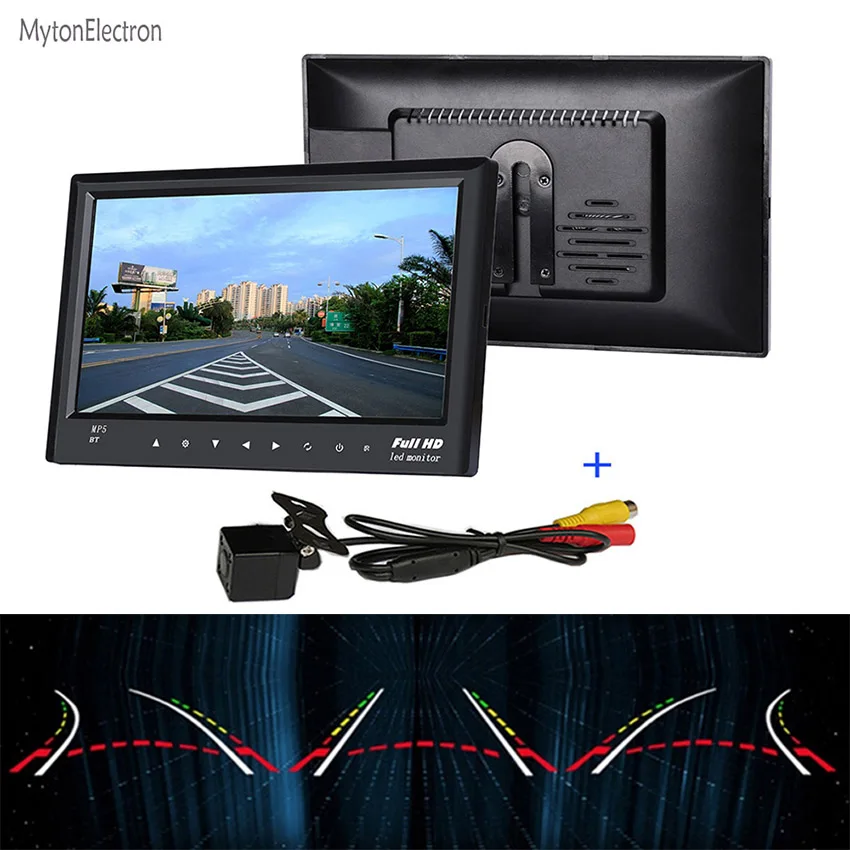 

Dynamic Trajectory Tracks Variable Park line backup Reversing Rear View Camera + Bluetooth LED Screen 7 inch Monitor Mp5 TF USB