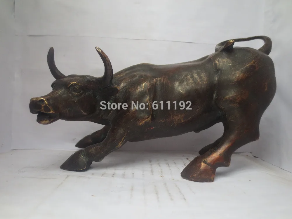 

Big Wall Street Bronze Fierce Bull OX Statue 8inch