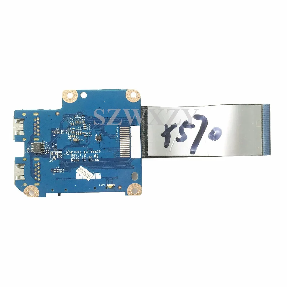 

PIQY1 LS-6887P For Lenovo Y570 Laptop USB Port Wireless Switch Board With Cable Full Tested Free Shipping