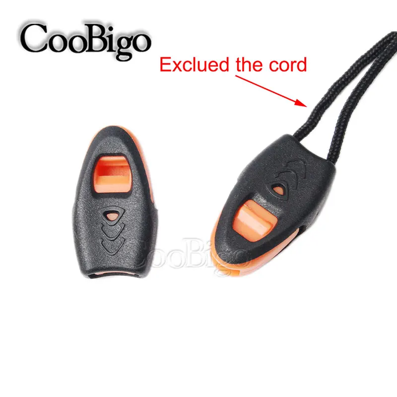 2 шт. аварийные оранжевые свистки на молнии натяжные концы шнура для Паракорда