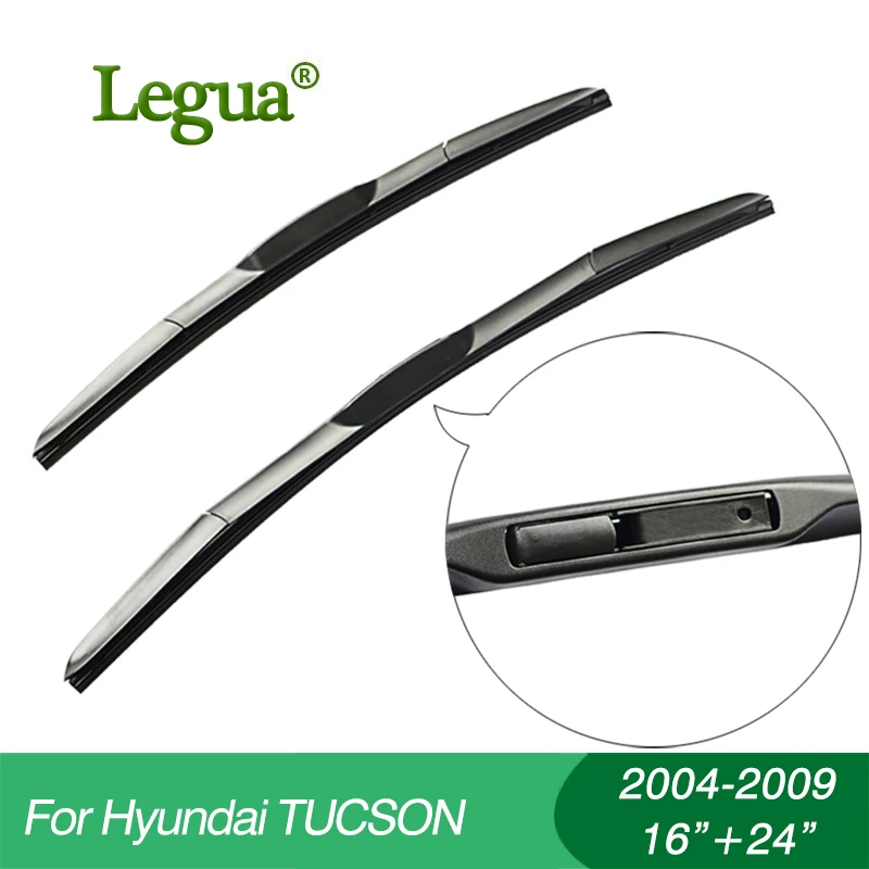 

Legua Wiper blades for Hyundai TUCSON(2004-2009),16"+24",car wiper,3 Section Rubber, windscreen wiper, Car accessory