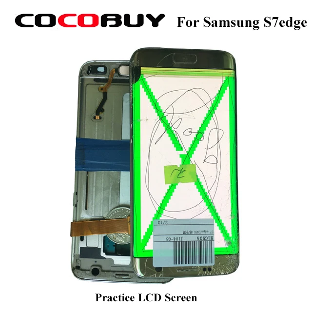 

Practice LCD Screen Assmebly For Samsung S7edge For Frame And Glass Separating Practice Touch Works Fine And Image With Defects