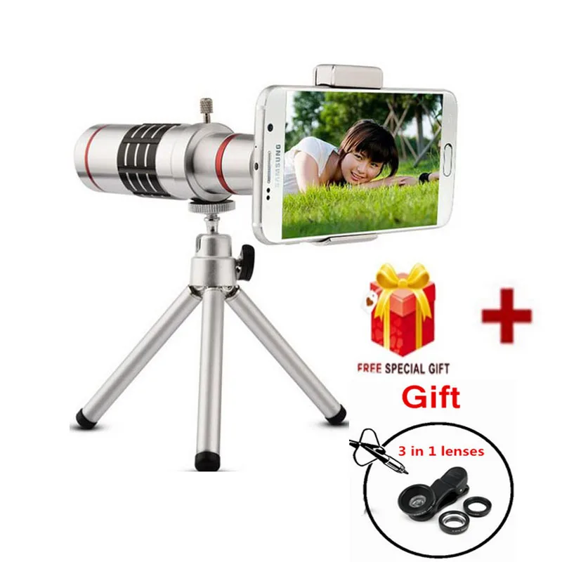 2016 Universal telephoto 18x zoom camera phone telescope fisheye lens for iPhone 7 huawei p9 lite