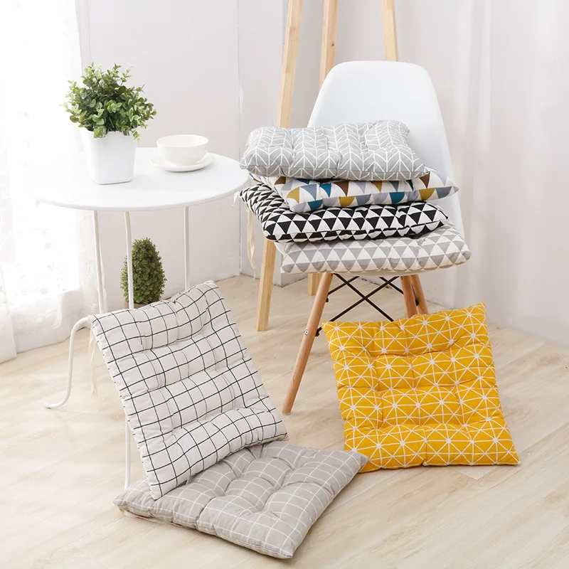 

40cm*40cm Geometric Plaid Pattern Cushion Seat Mat for Home Office Chair
