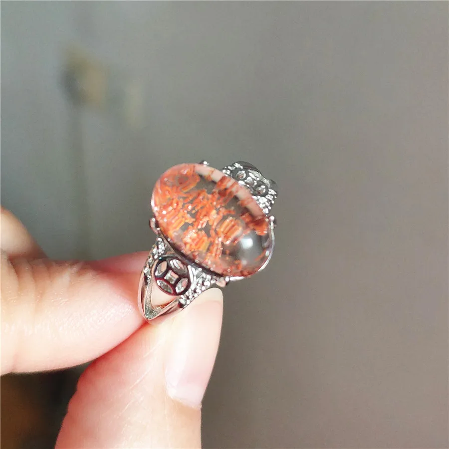 Drop Shipping Genuine Natural Phantom Quartz Gemstone Crystal Fashion Silver Jewelry Wedding Party Rings Woman Lady | Украшения и