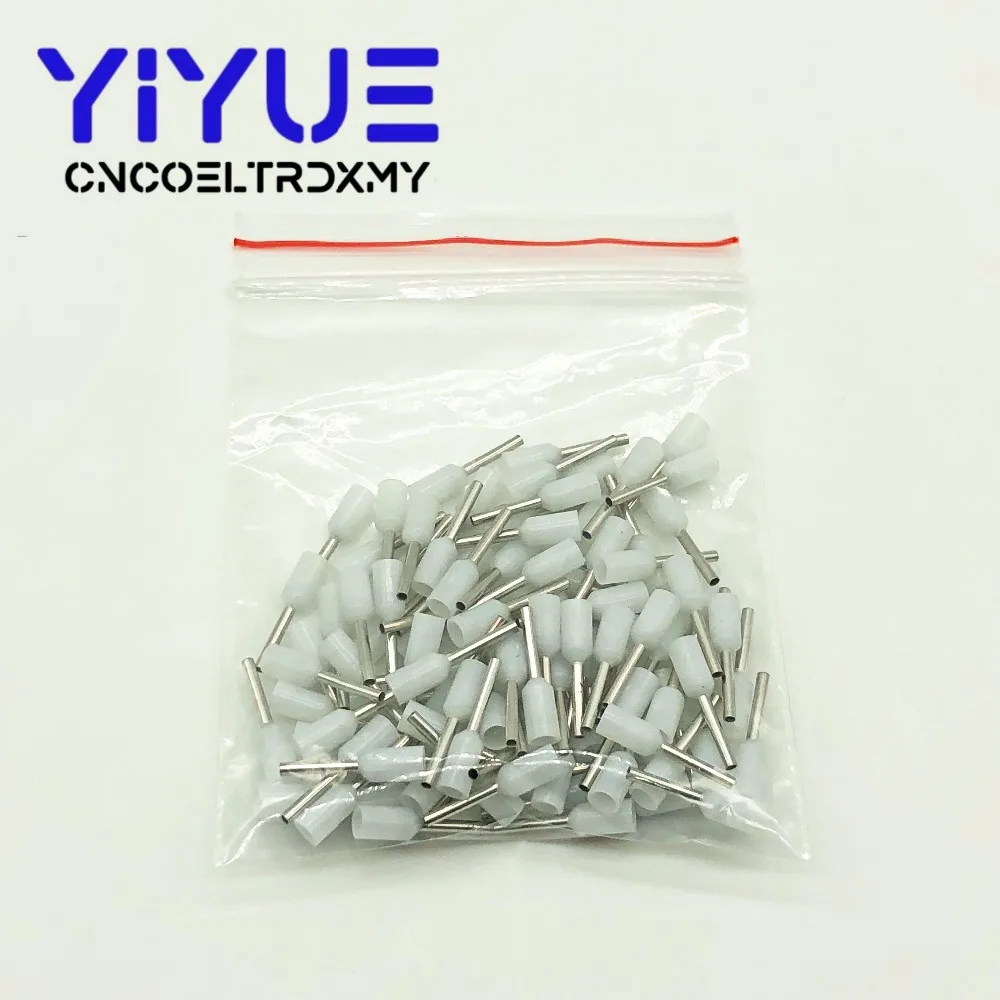 E1008 Tube insulating Insulated terminals 100PCSPack 1MM2 Cable Wire Connector Insulating Crimp Terminal
