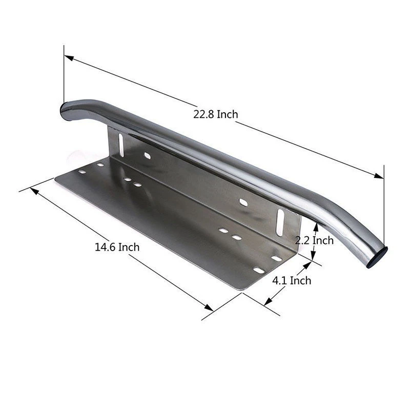 Автомобильный кронштейн для переднего бампера, держатель для номерного знака, хромированный светильник