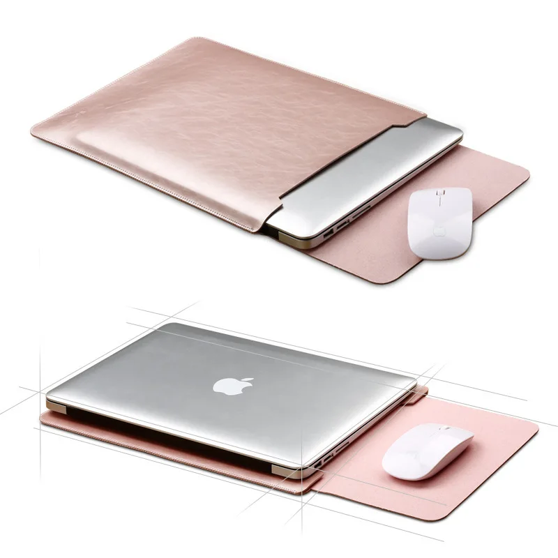 

Notebook Case Mouse Pad Pouch For Xiaomi Macbook Air 11.6 12 13 Cover Retina Pro 13.3 15 15.6 Fashion Laptop Sleeve Leather Bag