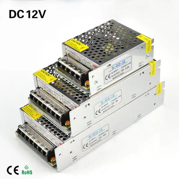 

110-265V to DC 12V 1A 2A 3.2A 5A 8.5A 10A 12.5A 15A 20A 30A 40A Switching Power Supply Transformers Adapter For LED Strip light