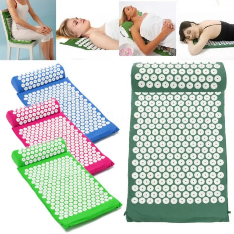 

UK Acupressure Mat/Pillow Set for Back/Neck/Joint Pain Muscle Relief Relaxation