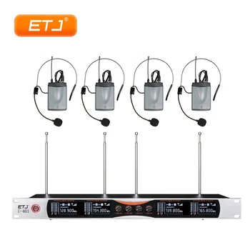 

Professional Wireless Microphone 4 Transmitter Bodypack Headset Microphone Beltpack 4 Handheld VHF Wireless Microfone U-402