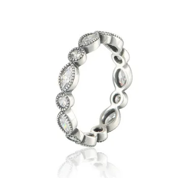

Geometric Crystal Ring 925 Sterling Silver Cubic Zircon New Arrival Fashion Ring Fit For European Style Jewelry RIP148