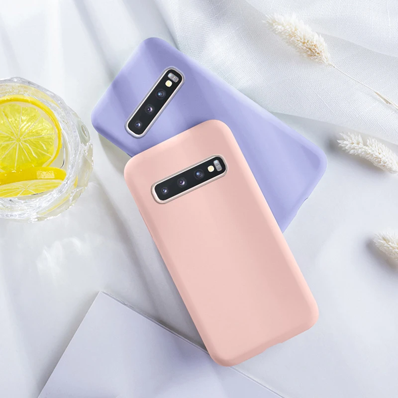 

S10 Liquid Silicone Case for Samsung Galaxy S10e S10 Plus S8 S9 Plus Note 9 8 Soft Flip Back Cover For Samsung S 10 10Plus Shell