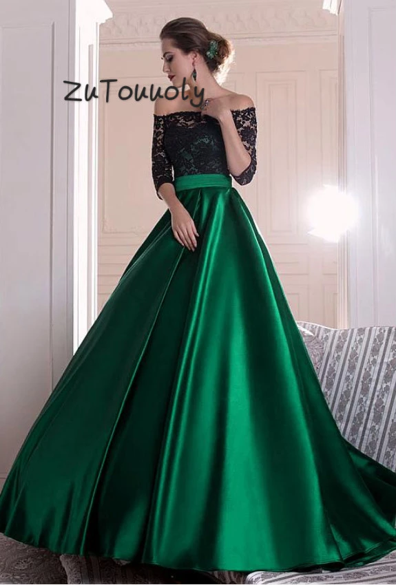 evening gown green