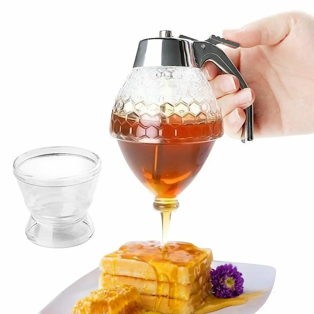 

200ml Creative Honey Syrup Dispenser Acrylic Pot Vintage No Drip Container Honey Dispenser Squeeze Bottle