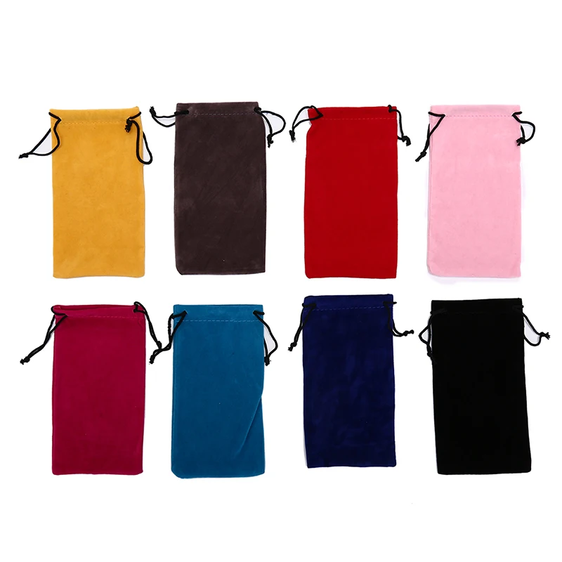 Sunglasses Pouch Soft Eyeglasses Rope Bag Glasses Case Wholesale Waterproof Leather Plastic Random Color High Quality | Спорт и