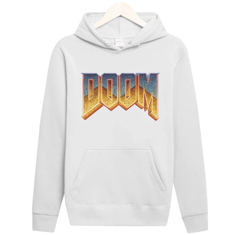 

Traksuit Pullover Sweatshirt Hoodies Cotton Tops Long Sleeve Hoodies Men Clothes Video Game Doom Logo Print Funny Hoodies Men