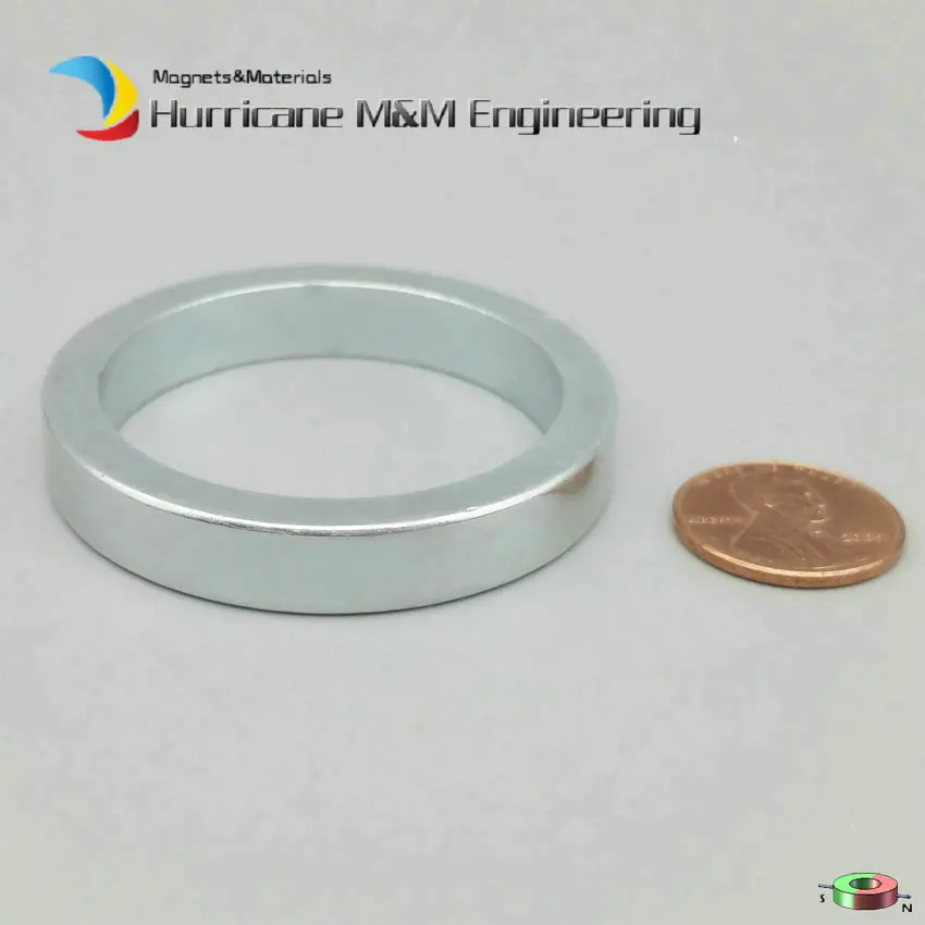 

NdFeB Magnet Ring Dia. 50x40x8 mm 2" Large Diametrically Magnetized Strong Neodymium Permanent Rare Earth Magnets 2-24pcs