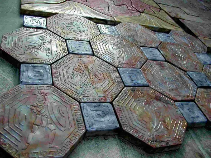 

4pcs Plastic molds for concrete paving slabs concrete "Greece small" for paving Plaster Stone Tiles Paving Slabs